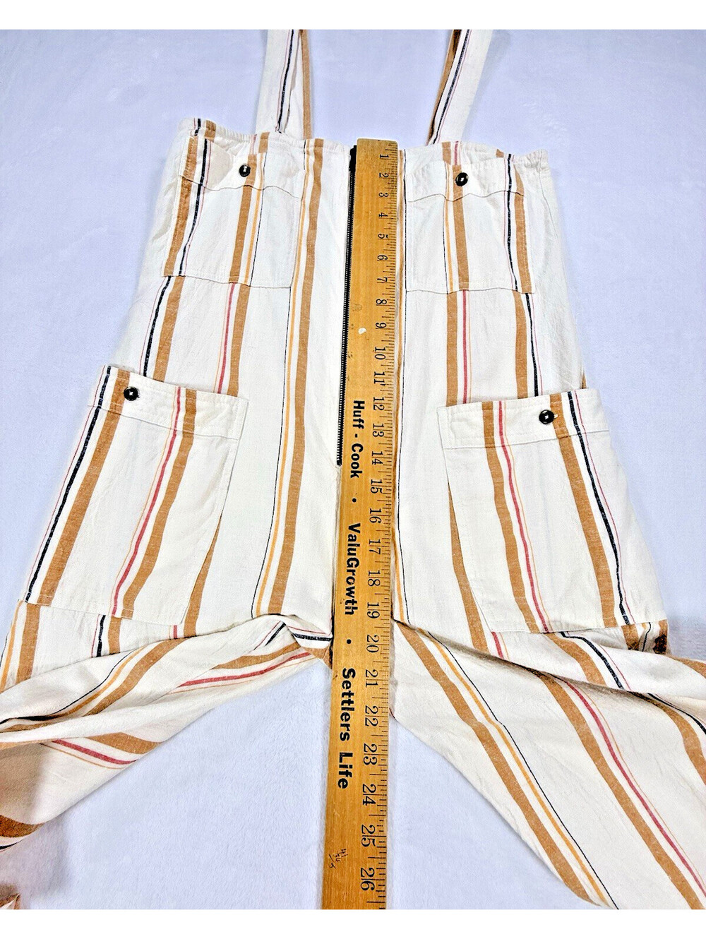 Billabong Light The Night Overalls Womens M Striped Utility Bib Jumpsuit Zip - Picture 11 of 14